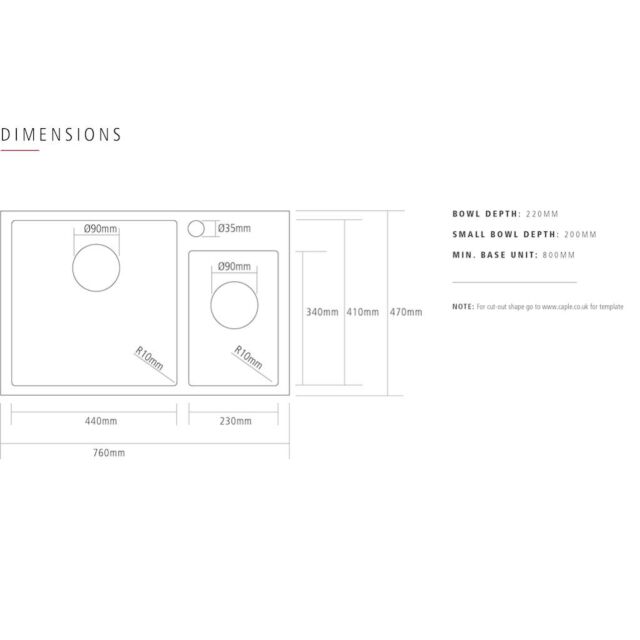 Caple MODE175/GD Caple MODE175/GD Stainless steel sink