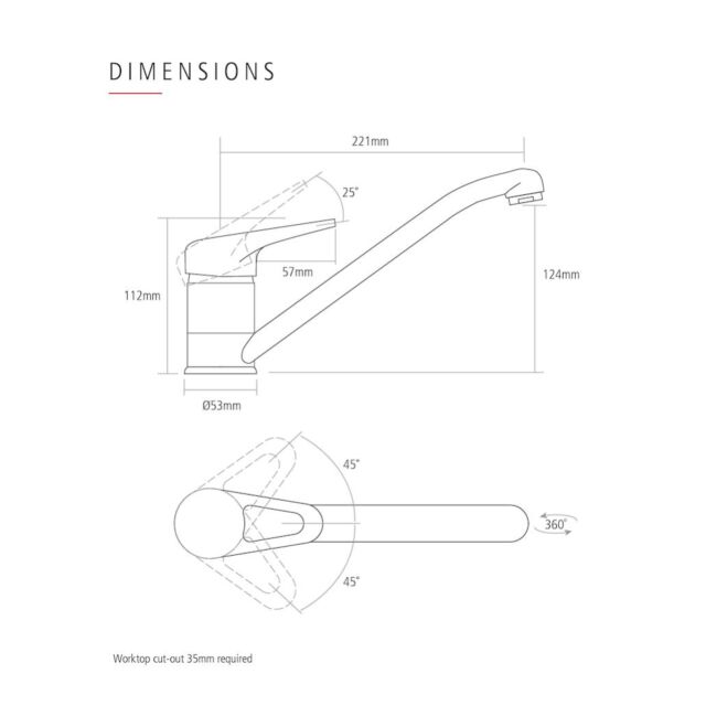Caple SLD2/CH Single Lever tap Deluxe Single Lever tap