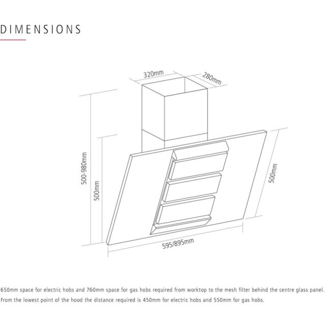 Caple SP612BK Chimney Hood