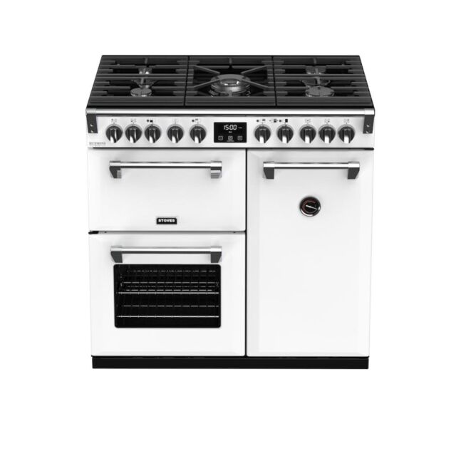 Stoves ST RICH DX S900DF CB Iwh 90cm Dual Fuel Range Cooker
