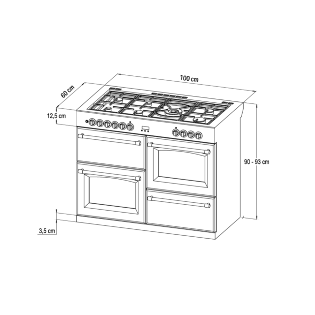 Stoves ST RICH DX S1000DF CB Agr 100cm Dual Fuel Range Cooker