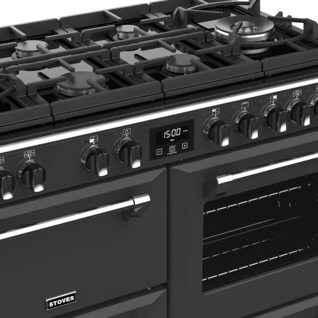 Stoves ST RICH DX S1000DF GTG CB Agr 100cm Dual Fuel Gas Through Glass Range Cooker