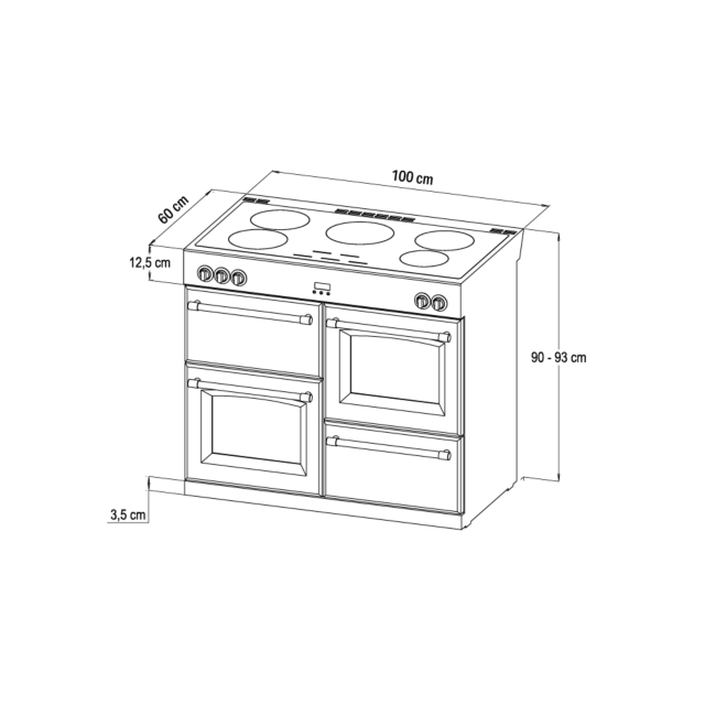 Stoves ST RICH DX S1000Ei CB Cbl 100cm Electric Induction Range Cooker