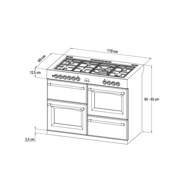 Stoves ST RICH DX S1100DF CB Kte 110cm Dual Fuel Range Cooker