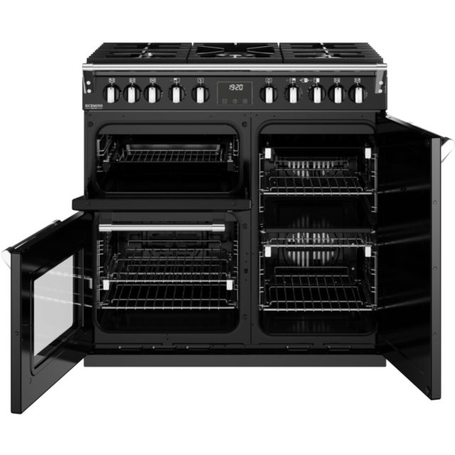 Stoves Richmond Deluxe ST DX RICH D900DF BK 90cm Dual Fuel Range Cooker