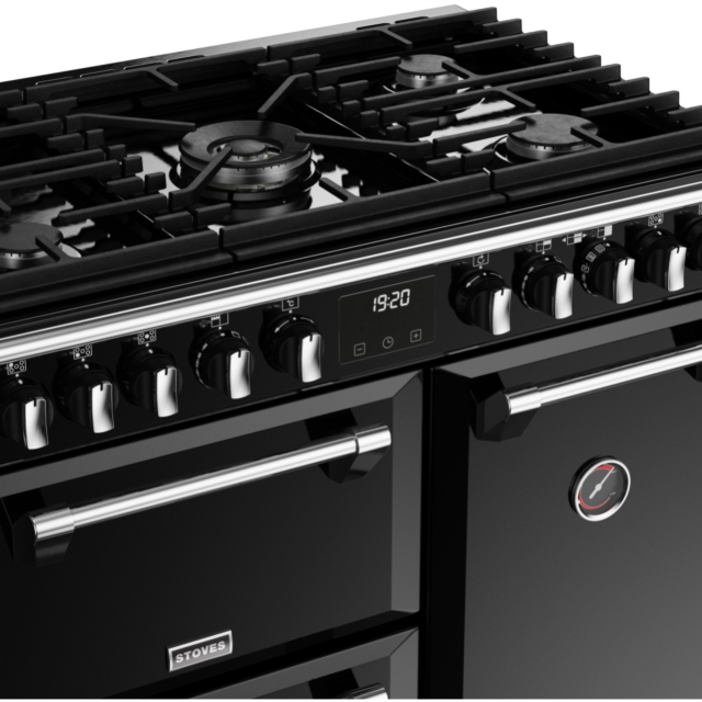 Stoves Richmond Deluxe ST DX RICH D900DF BK 90cm Dual Fuel Range Cooker