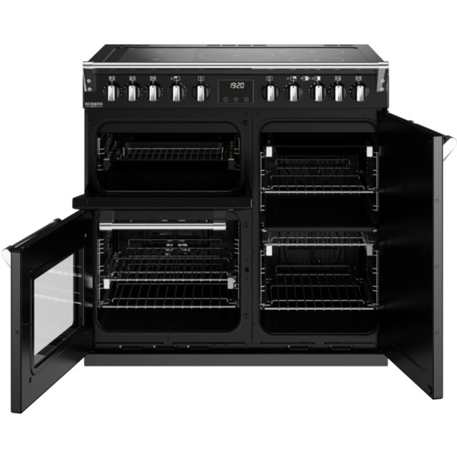 Stoves Richmond Deluxe ST DX RICH D900Ei RTY BK 90cm Electric Induction (Rotary Control) Range Cooker