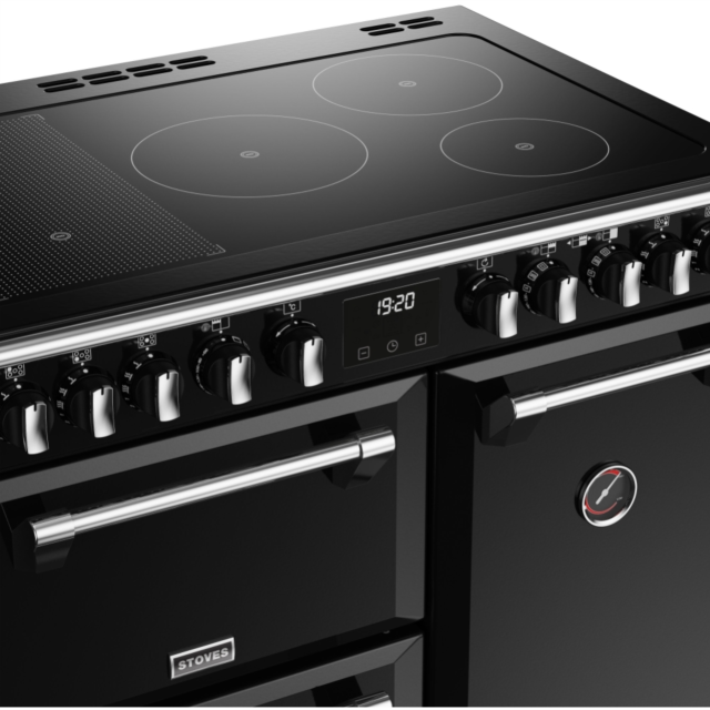 Stoves Richmond Deluxe ST DX RICH D900Ei RTY BK 90cm Electric Induction (Rotary Control) Range Cooker