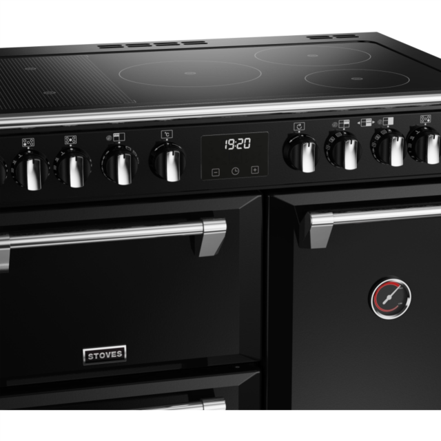 Stoves Richmond Deluxe ST DX RICH D900Ei RTY BK 90cm Electric Induction (Rotary Control) Range Cooker
