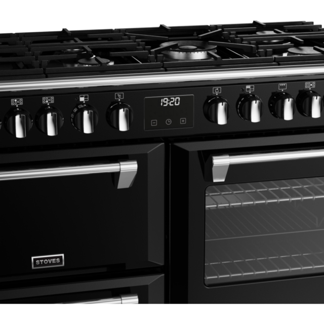 Stoves Richmond Deluxe ST DX RICH D1000DF BK 100cm Dual Fuel Range Cooker