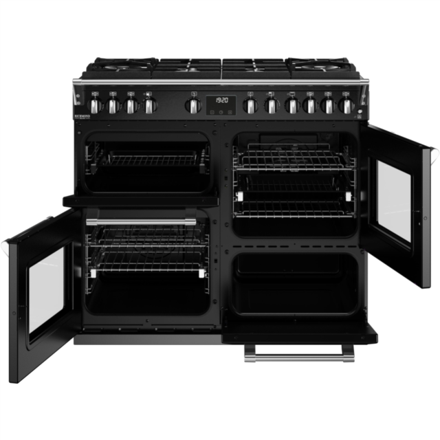 Stoves Richmond Deluxe ST DX RICH D1000DF GTG BK 100cm Dual Fuel GTG Range Cooker