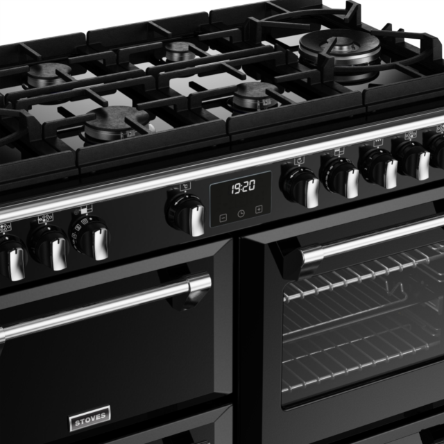 Stoves Richmond Deluxe ST DX RICH D1000DF GTG BK 100cm Dual Fuel GTG Range Cooker