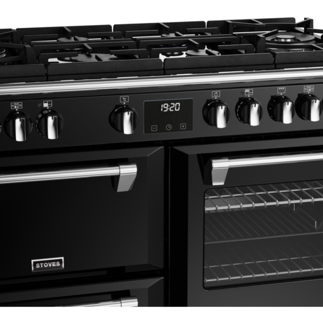 Stoves Richmond Deluxe ST DX RICH D1000DF GTG BK 100cm Dual Fuel GTG Range Cooker