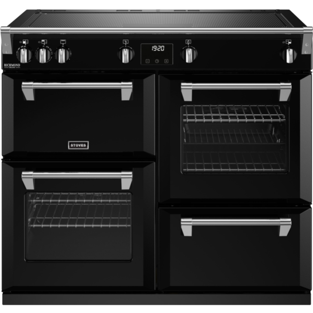 Stoves Richmond Deluxe ST DX RICH D1000Ei ZLS BK 100cm Electric Induction (Zoneless) Range Cooker