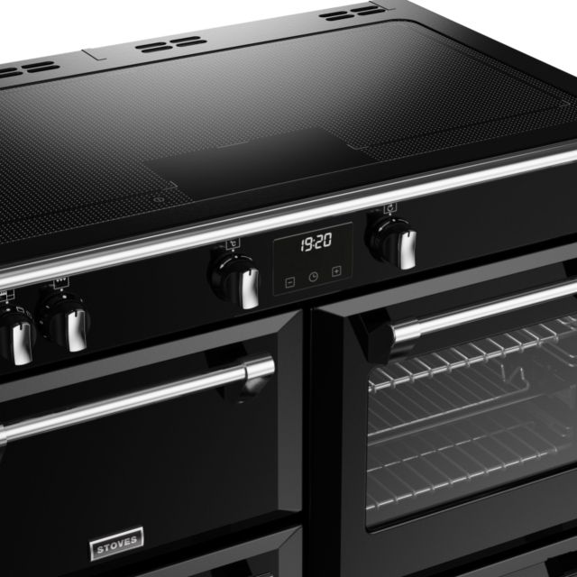 Stoves Richmond Deluxe ST DX RICH D1000Ei ZLS BK 100cm Electric Induction (Zoneless) Range Cooker