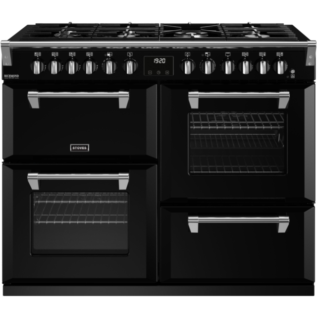 Stoves Richmond Deluxe ST DX RICH D1100DF BK 110cm Dual Fuel Range Cooker