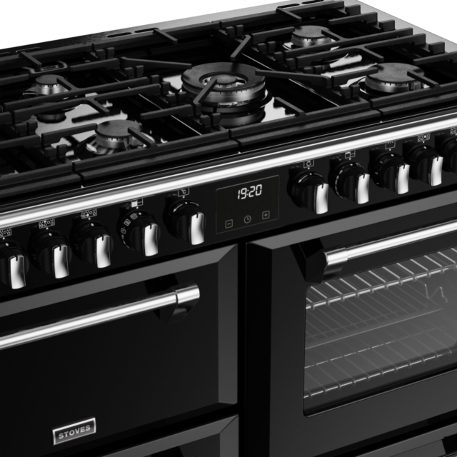 Stoves Richmond Deluxe ST DX RICH D1100DF BK 110cm Dual Fuel Range Cooker