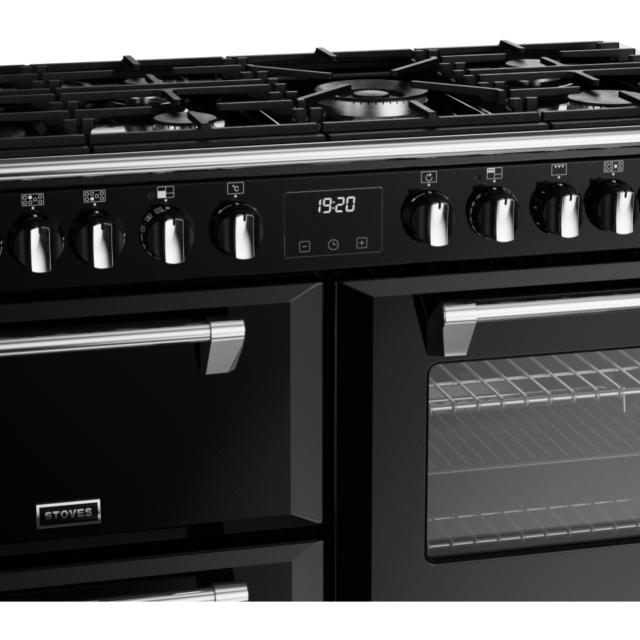 Stoves Richmond Deluxe ST DX RICH D1100DF BK 110cm Dual Fuel Range Cooker