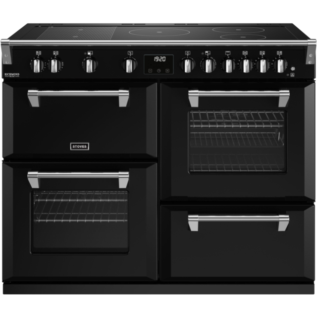 Stoves Richmond Deluxe ST DX RICH D1100Ei RTY BK 110cm Electric Induction (Rotary Control) Range Cooker
