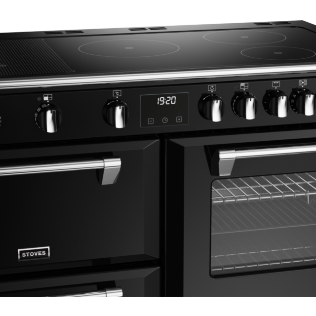 Stoves Richmond Deluxe ST DX RICH D1100Ei RTY BK 110cm Electric Induction (Rotary Control) Range Cooker