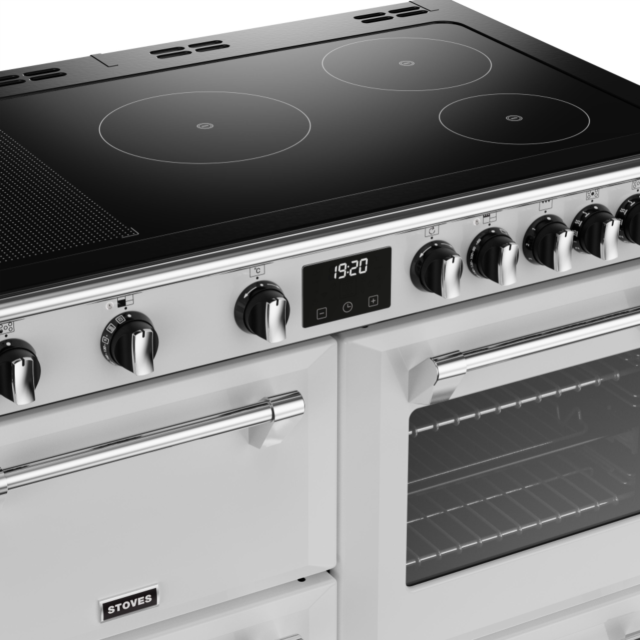 Stoves Richmond Deluxe ST DX RICH D1000Ei RTY IWH 100cm Electric Induction (Rotary Control) Range Cooker