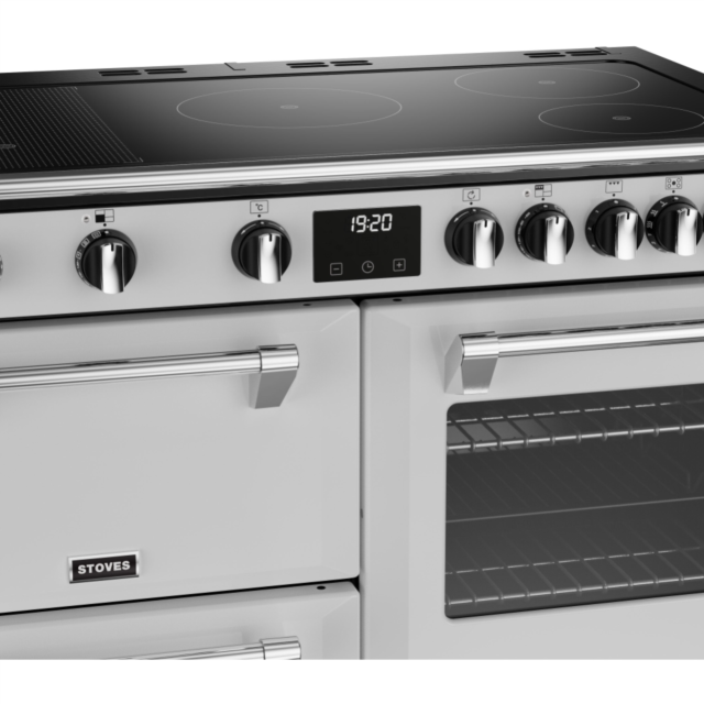 Stoves Richmond Deluxe ST DX RICH D1000Ei RTY IWH 100cm Electric Induction (Rotary Control) Range Cooker