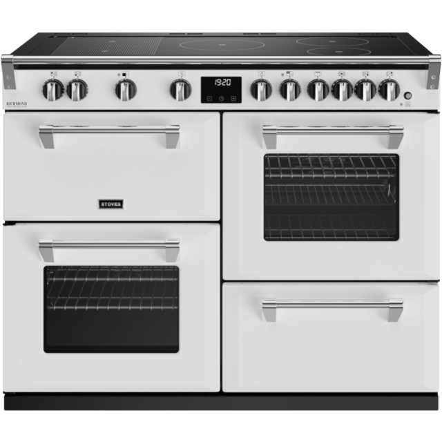 Stoves Richmond Deluxe ST DX RICH D1100Ei RTY IWH 110cm Electric Induction (Rotary Control) Range Cooker