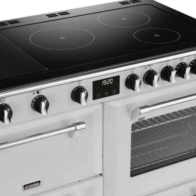 Stoves Richmond Deluxe ST DX RICH D1100Ei RTY IWH 110cm Electric Induction (Rotary Control) Range Cooker
