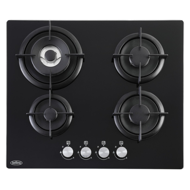 Belling BEL GTG603RI BLK 60cm Gas Through Glass Hob
