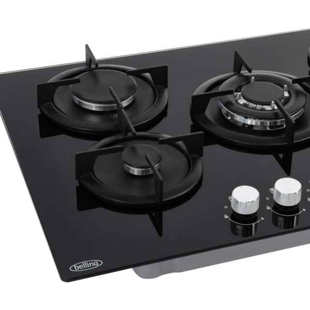 Belling BEL GTG753RI BLK 75cm Gas Through Glass Hob