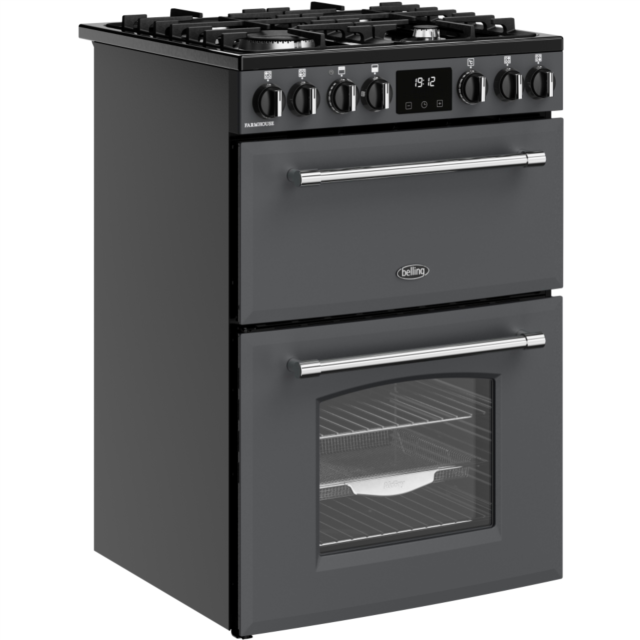 Belling MRA FARMHOUSE 60cm Dual Fuel Cooker with Double Oven - Anthracite