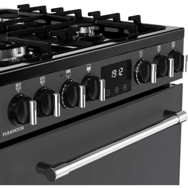 Belling MRA FARMHOUSE 60cm Dual Fuel Cooker with Double Oven - Anthracite