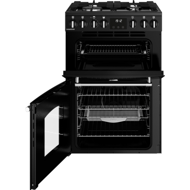 Belling MRA FARMHOUSE 60cm Dual Fuel Cooker with Double Oven - Black