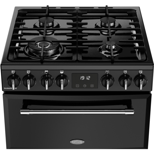 Belling MRA FARMHOUSE 60cm Dual Fuel Cooker with Double Oven - Black