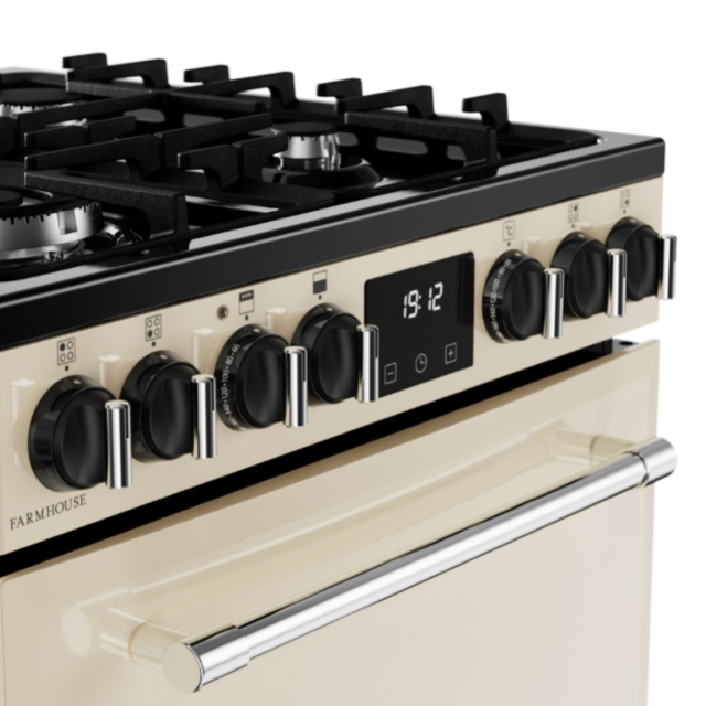 Belling MRA FARMHOUSE 60cm Dual Fuel Cooker with Double Oven - Cream