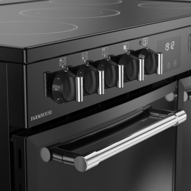 Belling RCA FARMHOUSE 90E 90cm Electric Ceramic Range Cooker - Black