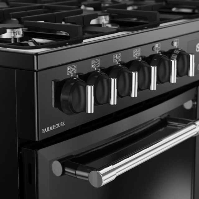 Belling RCA FARMHOUSE 100DF 100cm Dual Fuel Range Cooker - Black