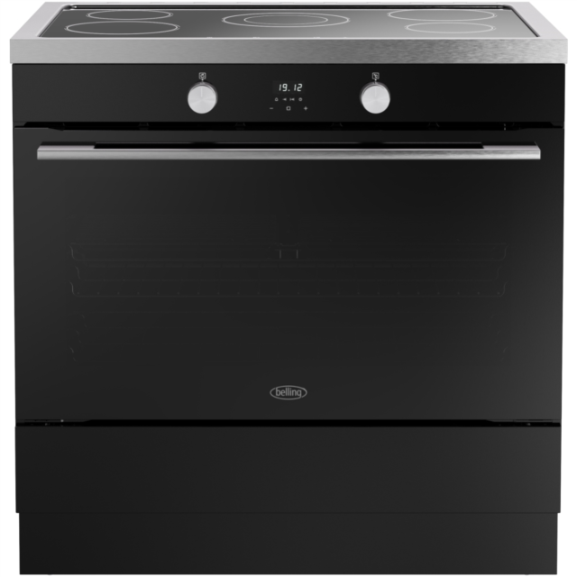 Belling RCA VISION SGL 90Ei 90cm Electric Induction Range Cooker - Black & Silver Steel