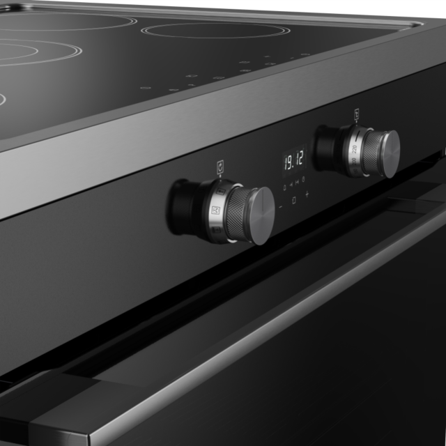Belling RCA VISION SGL 90Ei 90cm Electric Induction Range Cooker - Black & Silver Steel