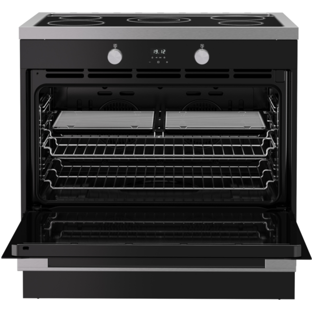 Belling RCA VISION SGL 90Ei 90cm Electric Induction Range Cooker - Black & Silver Steel
