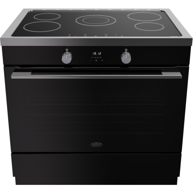 Belling RCA VISION SGL 90Ei 90cm Electric Induction Range Cooker - Black & Silver Steel
