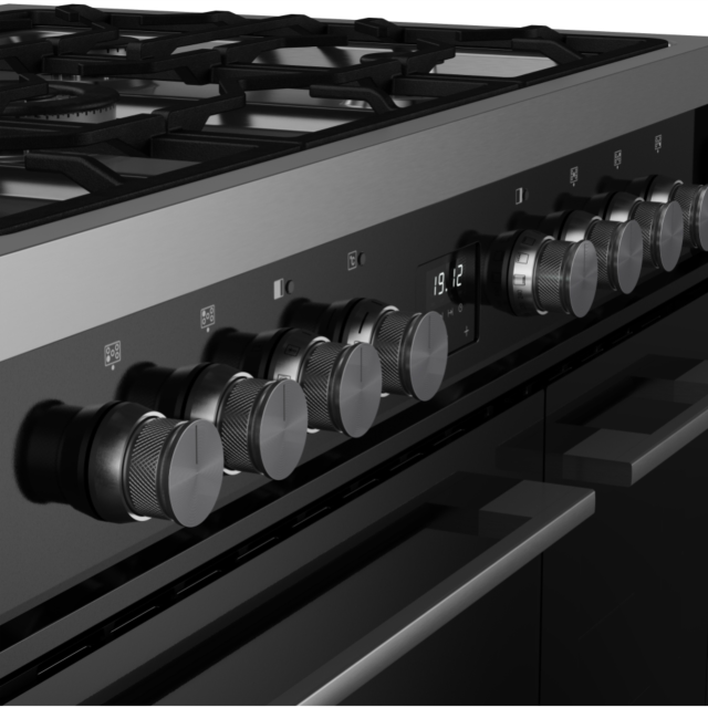Belling RCA VISION TWIN 90DF 90cm Dual Fuel Range Cooker - Black & Silver Steel