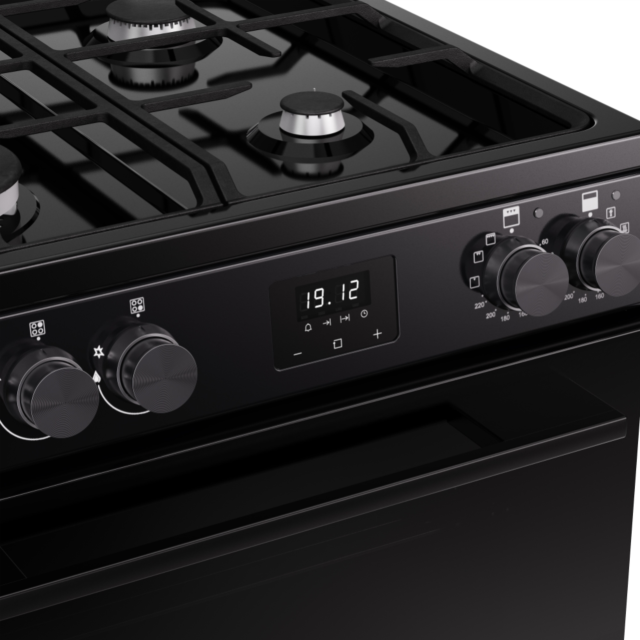 Belling FSA VISION 60DF 60cm Dual Fuel Cooker with Double Oven - Black