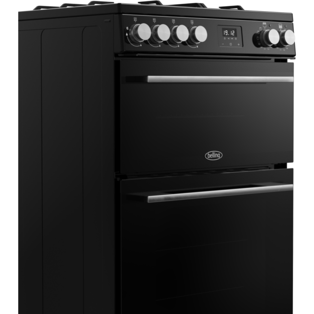 Belling FSA VISION 60DF 60cm Dual Fuel Cooker with Double Oven - Black & Silver Steel