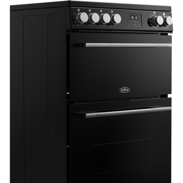 Belling FSA VISION 60E 60cm Electric Ceramic Cooker with Double Oven - Black & Silver Steel