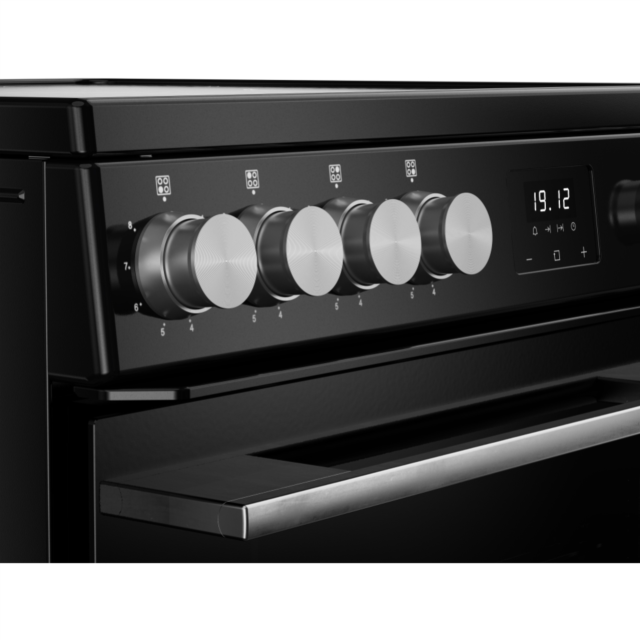 Belling FSA VISION 60E 60cm Electric Ceramic Cooker with Double Oven - Black & Silver Steel