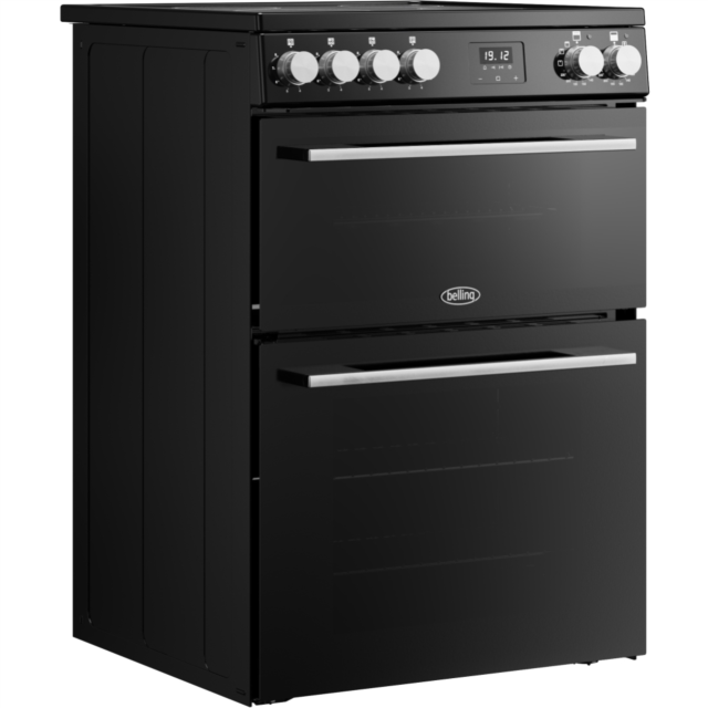 Belling FSA VISION 60E 60cm Electric Ceramic Cooker with Double Oven - Black & Silver Steel
