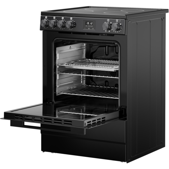 Belling FSA VISION SGL 60Ei 60cm Electric Induction Cooker with Single Oven - Black