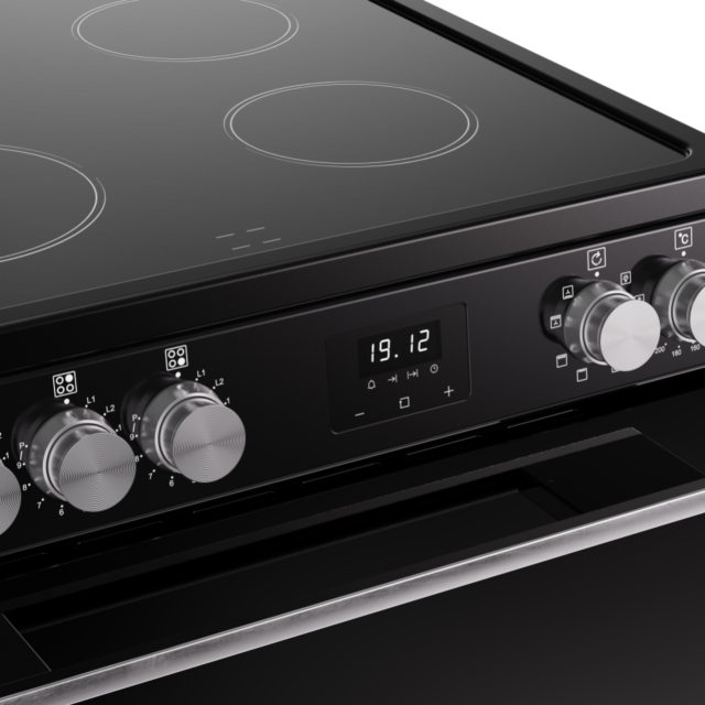 Belling FSA VISION SGL 60Ei 60cm Electric Induction Cooker with Single Oven - Black & Silver Steel
