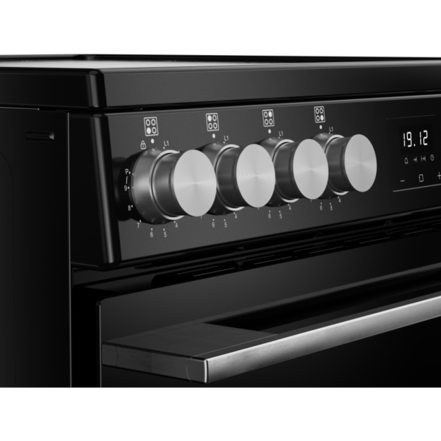 Belling FSA VISION SGL 60Ei 60cm Electric Induction Cooker with Single Oven - Black & Silver Steel